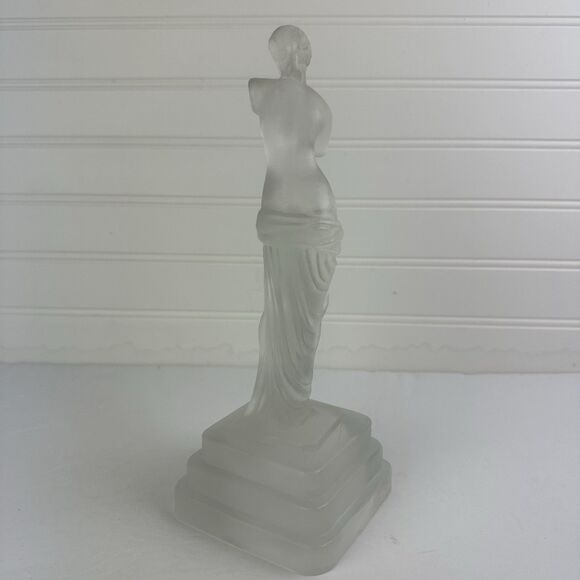 Frosted Satin Glass Aphrodite of Melos Statue Venus de Milo Bust Figurine 10" - Picture 2 of 10